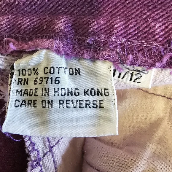 Vintage 90's Jordache Jeanjer Purple Embroidered Jeans 11/12 100% Cotton - Picture 6 of 6